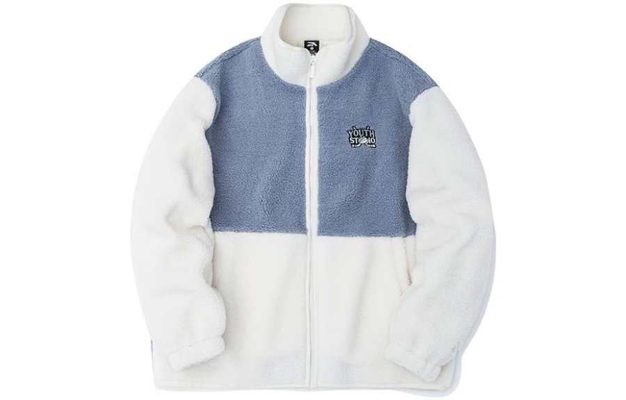 Anta Life Collection Casual Stand Collar Fleece Lined Fleece Jacket Unisex White