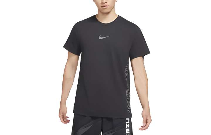 Nike Nike T Shirts Men's Black Crew Neck Moderate Straight Fit