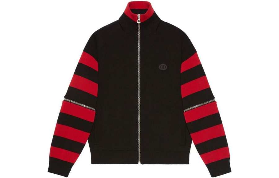 GUCCI 【Previous Season】stripe-sleeve cotton bomber jacket