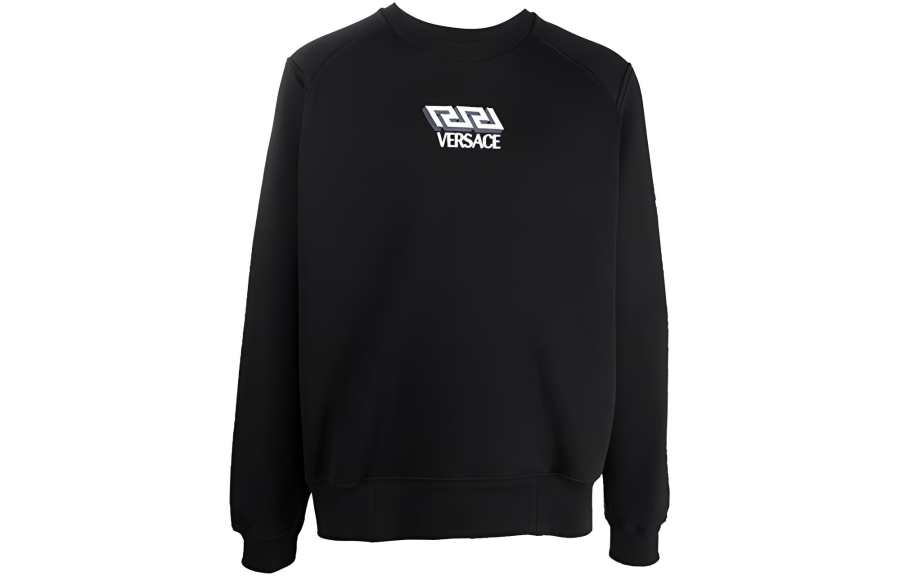 VERSACE VERSACE Sweatshirts Men's Black Crew Neck Moderate Regular