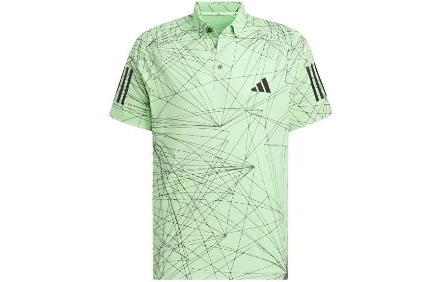 Adidas Adidas Polo Shirts Men's Green Lapel Moderate Straight Fit