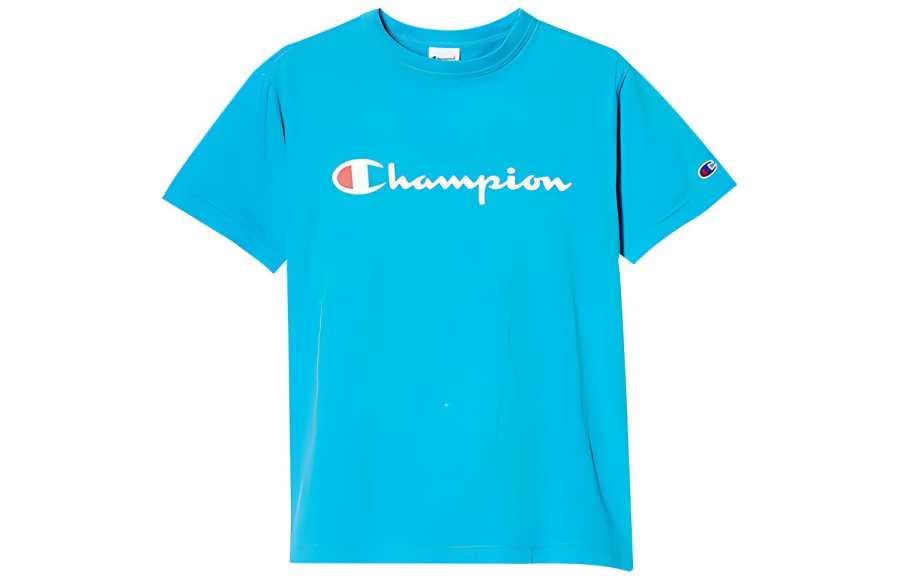 Champion T Shirt Japan Version Unisex Aqua Blue