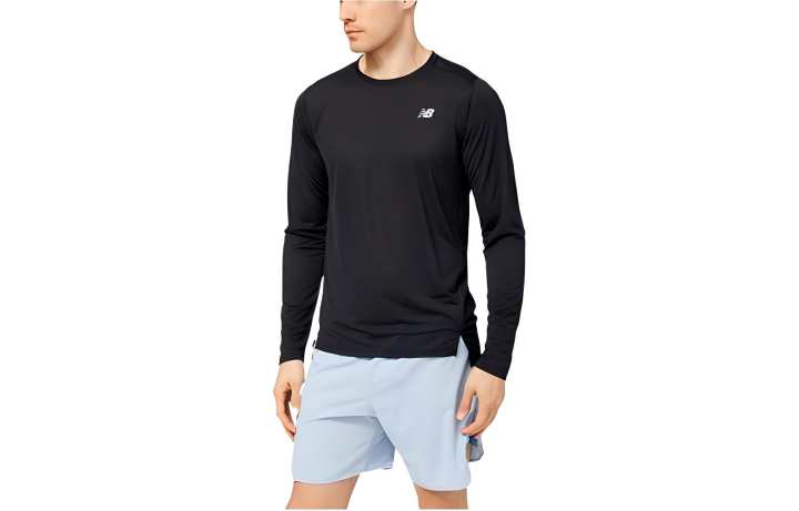 New Balance New Balance T Shirts Men's Black Crew Neck Moderate Straight Fit