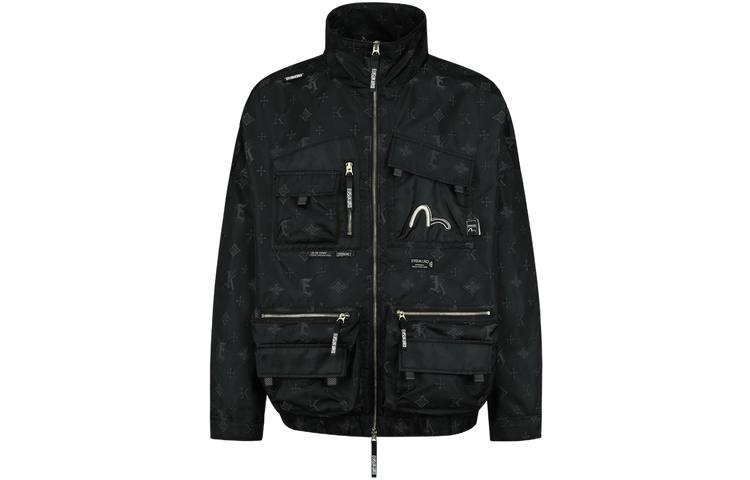 EVISU EVISU Jackets Men's Black Stand Collar Moderate Other