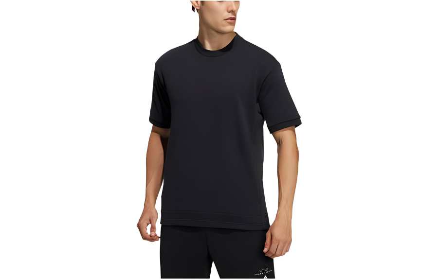 Adidas Adidas T Shirts Men's Black Crew Neck Moderate Straight Fit