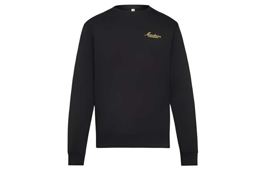 MOSCHINO Sweatshirts Men's Black Crew Neck Moderate Regular