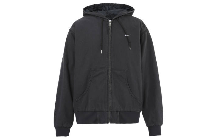Nike Nike Logo Print Zip-Up Hooded Jacket Black