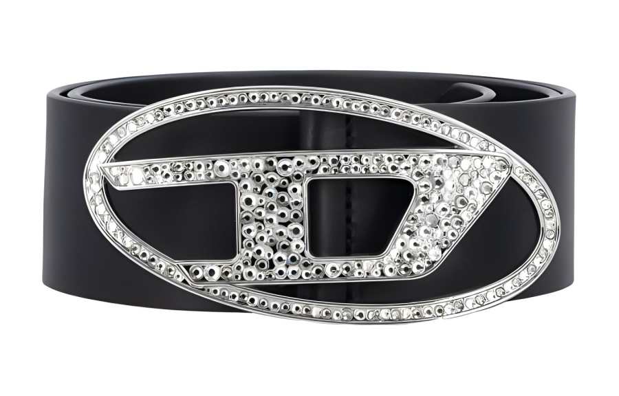 DIESEL DIESEL Leather Belts Women's Black Width 5cm