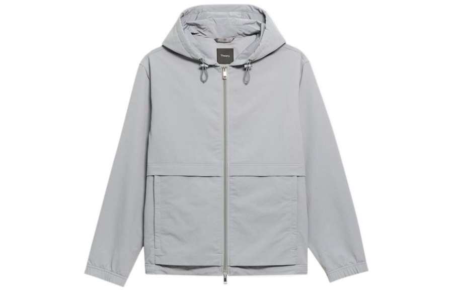 THEORY Jackets Men's Blue Gray Hooded Moderate Other