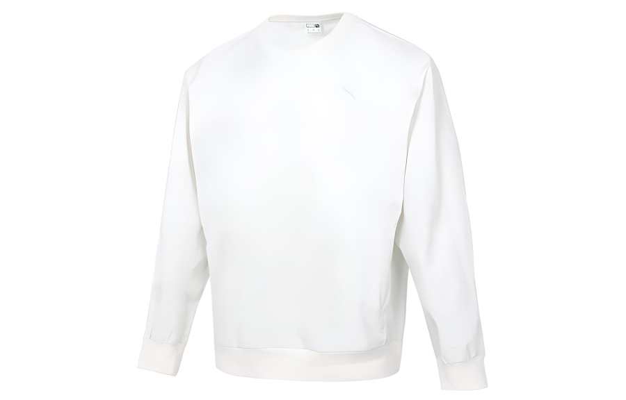 PUMA PUMA Sweatshirts Men's White Crew Neck Moderate Regular