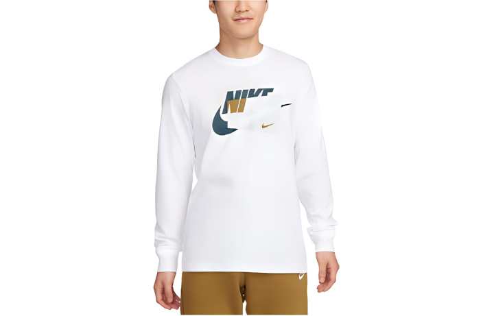 Nike Nike T Shirts Men's White Crew Neck Moderate Straight Fit
