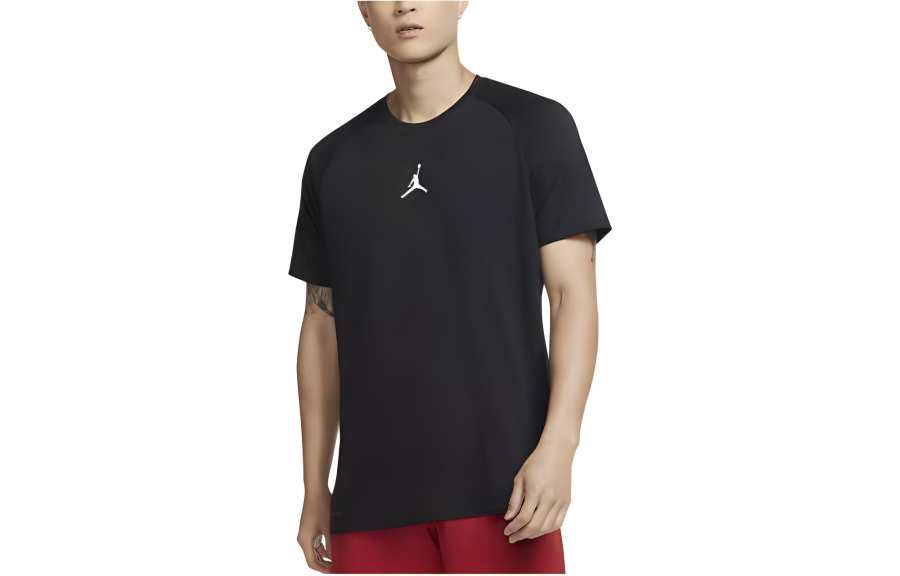 Jordan Jordan T Shirts Men's Black Crew Neck Moderate Straight Fit