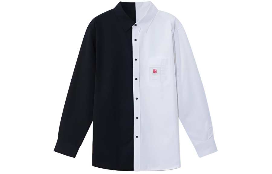Li-Ning Li Ning Shirts Men's Black/White Pointed Collar Moderate Other