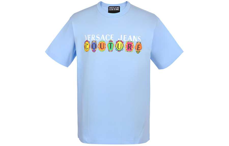 VERSACE JEANS COUTURE SS21 Regular T Shirt Men's Light Blue