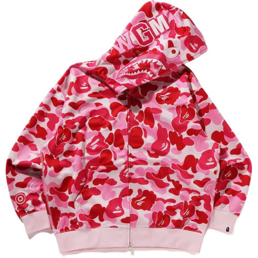 A BATHING APE Bape Abc Camo Rayon Relaxed Fit Shark Full Zip Hoodie