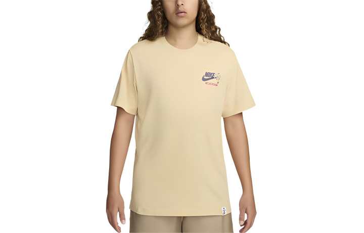 Nike Nike T Shirts Men's Khaki Crew Neck Thin Straight Fit