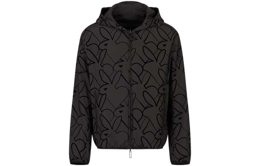 EMPORIO ARMANI 【Previous Season】rabbit-print hooded jacket