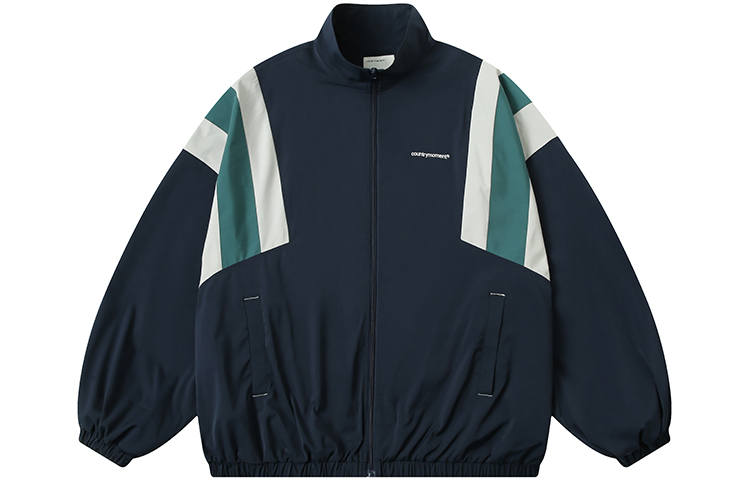 COUNTRY MOMENT Jackets Men's Navy Blue Stand Collar Moderate Other