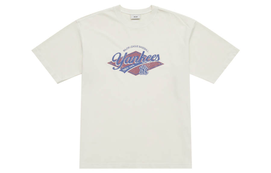 MLB Preppy Style Collection New York Yankees SS25 T Shirt Unisex Deep Ivory