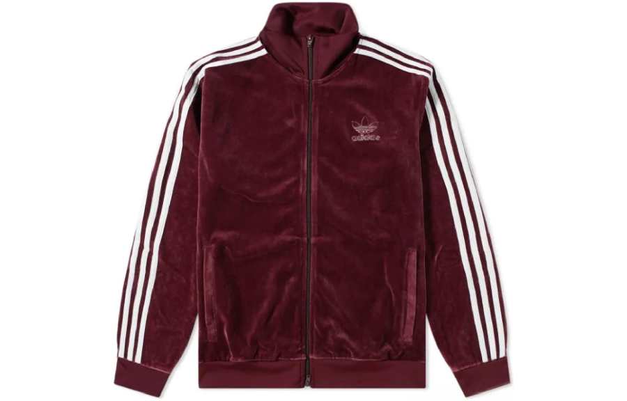 Adidas Originals Jackets Men's Burgundy Stand Collar Moderate Other