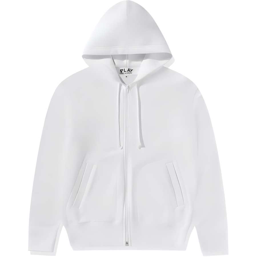 CDG Play CDG Play Back Emblem Zip Hoodie
