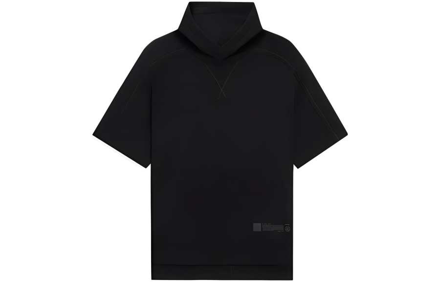 Li-Ning Li Ning T Shirts Men's Black Hooded Moderate Straight Fit