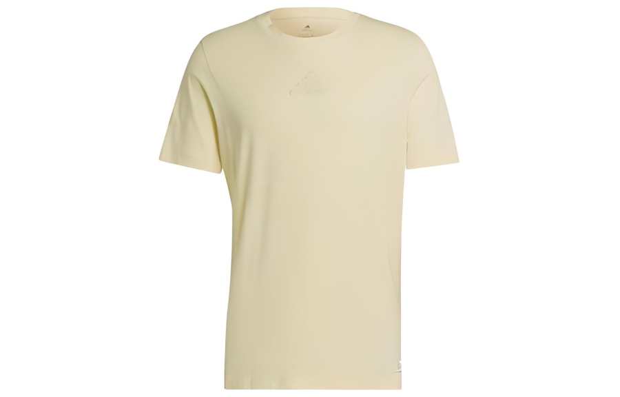 Adidas Adidas T Shirts Men's Yellow Crew Neck Moderate Straight Fit