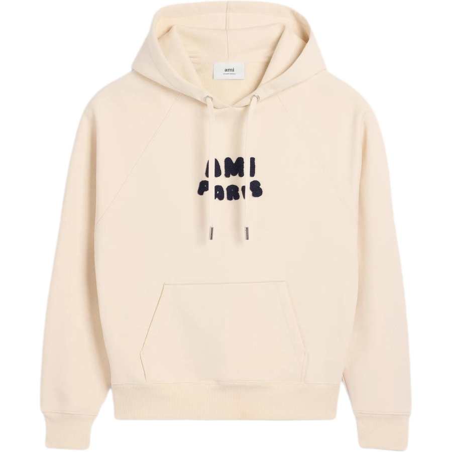 AMIPARIS Ami Paris Logo Patch Drawstring Hoodie