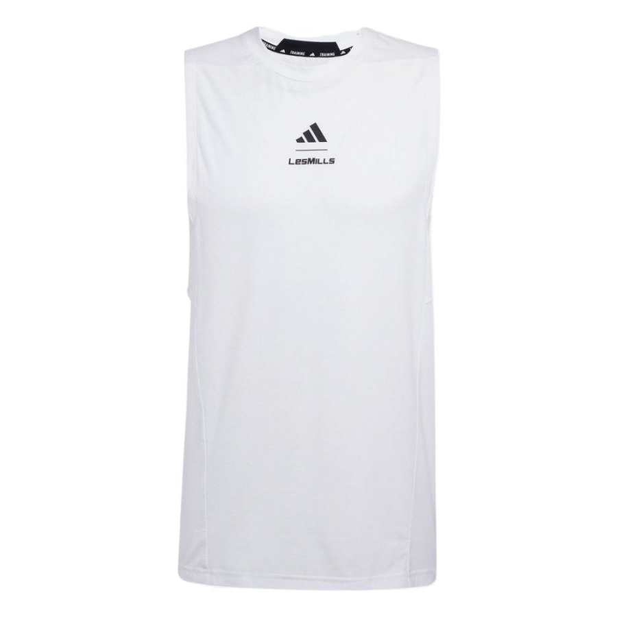 Adidas Adidas Tank Tops Men's White Crew Neck Moderate Straight Fit