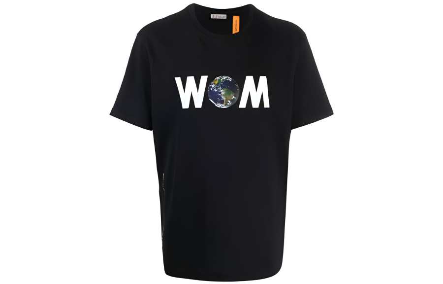 Moncler T Shirts Men's Black Crew Neck Moderate Straight Fit