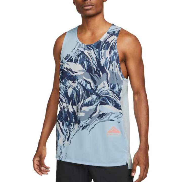 Nike Nike Tank Tops Men's Blue Crew Neck Moderate Straight Fit