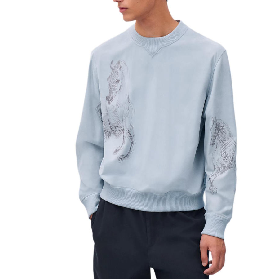 HERMES HERMES Sweatshirt Men's Blue Glacier