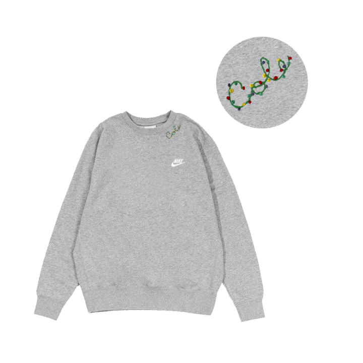 Nike Nike Sweatshirts Men's Gray Crew Neck Moderate Regular