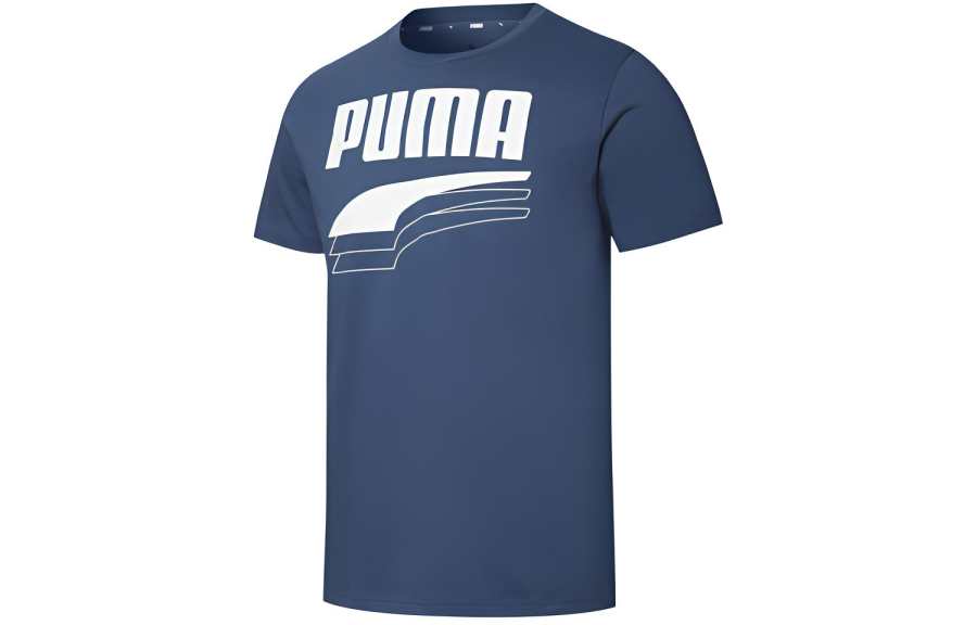 PUMA Rebel Bold T Shirt Men's Dark Denim Blue