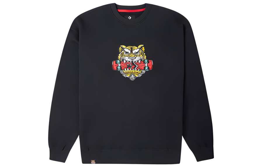 Converse Converse Sweatshirts Unisex Black Crew Neck Moderate Regular