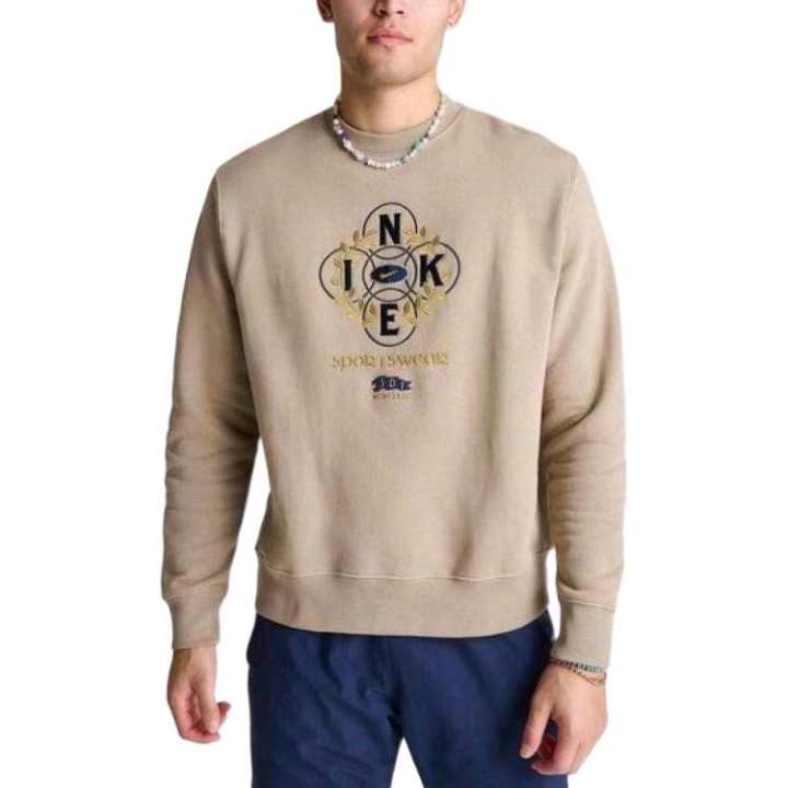 Nike Nike Sweatshirts Men's Khaki Crew Neck Moderate Regular