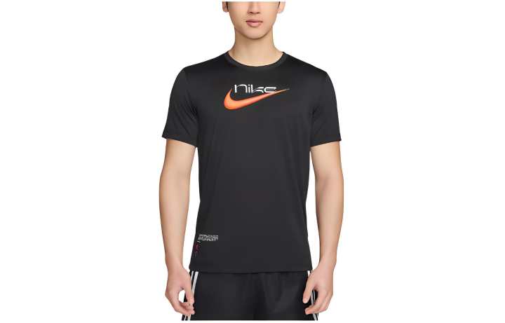 Nike Nike T Shirts Men's Black Crew Neck Moderate Straight Fit