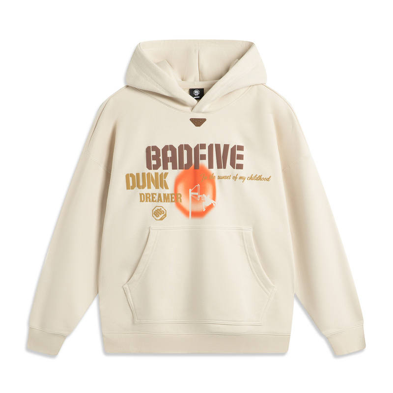 Li-Ning Li Ning Sweatshirts Men's Ecru Hooded Moderate Regular