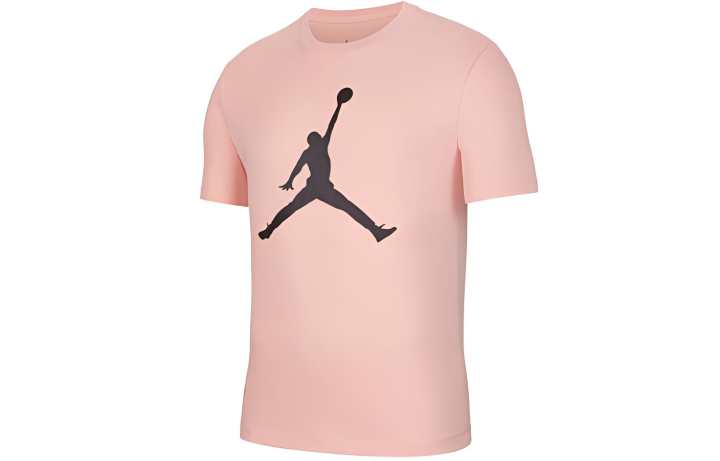 Jordan Jordan T Shirts Men's Coral Red Crew Neck Moderate Straight Fit