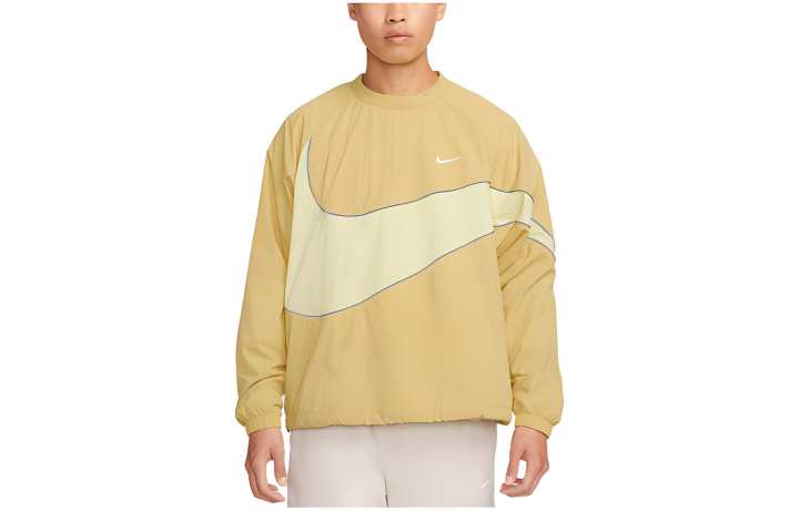 Nike Nike T Shirts Men's Earth Yellow Crew Neck Moderate Straight Fit