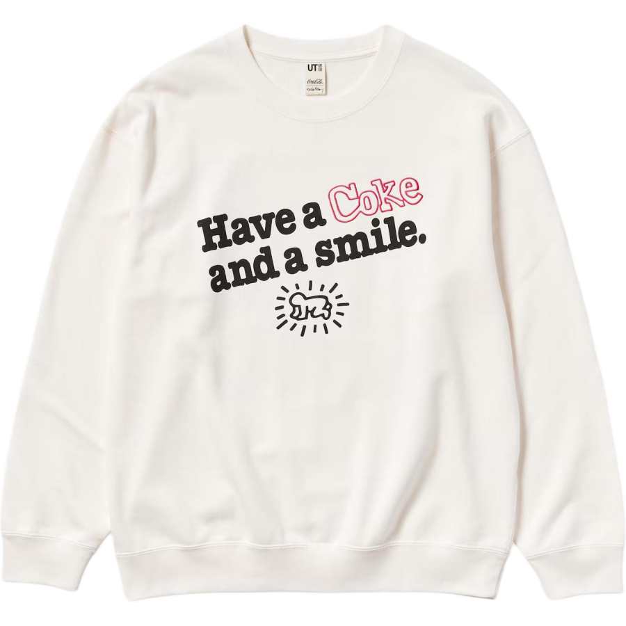 UNIQLO X Keith Haring X Coca Cola ·/Keith Haring X Sweatshirts Unisex White Crew Neck Moderate Regular