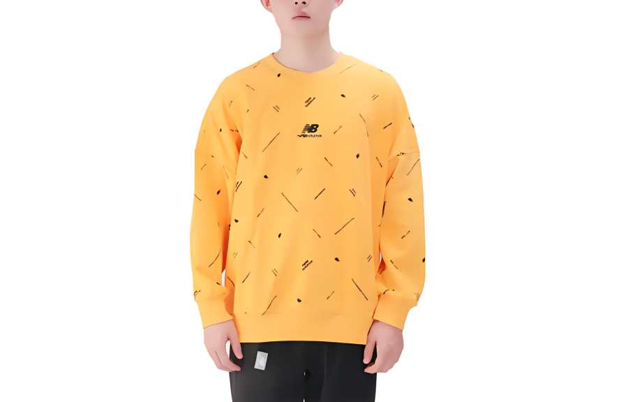 New Balance New Balance Sweatshirts Men's Yellow Crew Neck Moderate