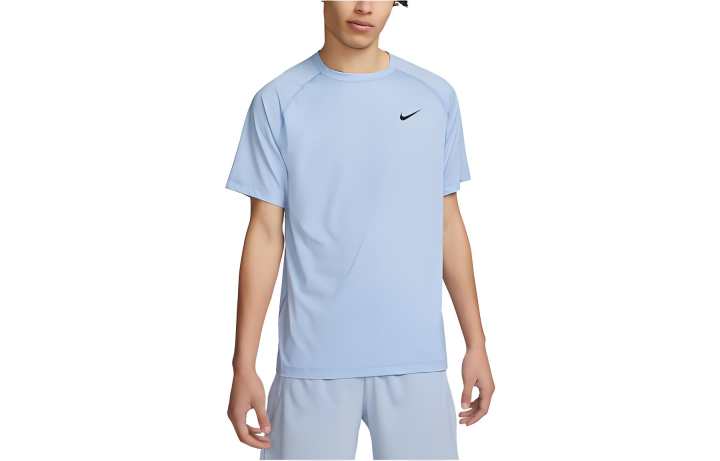 Nike Nike T Shirts Men's Sky Blue Crew Neck Moderate Straight Fit
