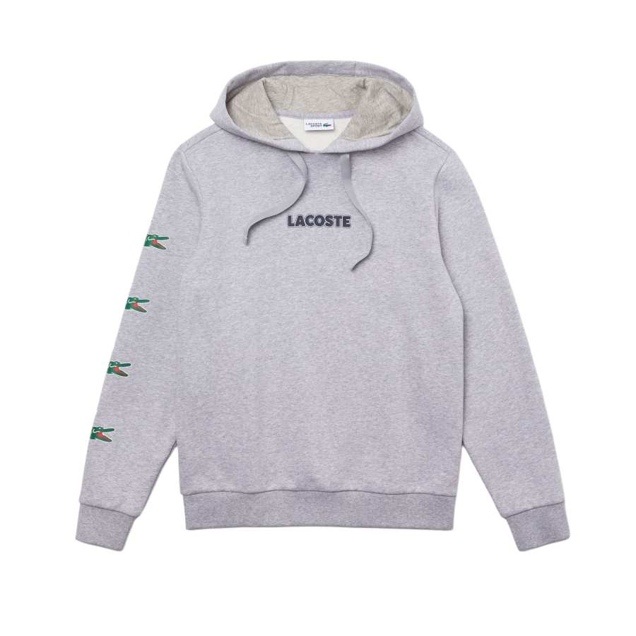 LACOSTE Sweatshirts Men's Gray Hooded Moderate