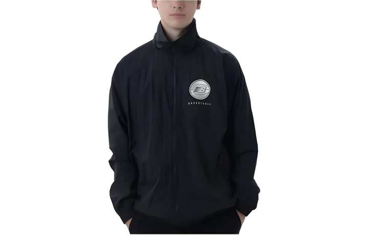 New Balance New Balance Jackets Men's Black Stand Collar Moderate Straight Fit