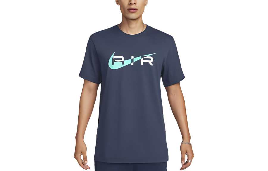 Nike Nike T Shirts Men's Marine Blue Crew Neck Moderate Straight Fit