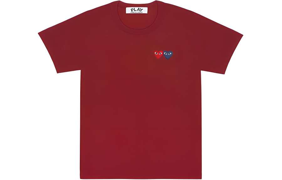 CDG Play T Shirt Unisex Burgundy