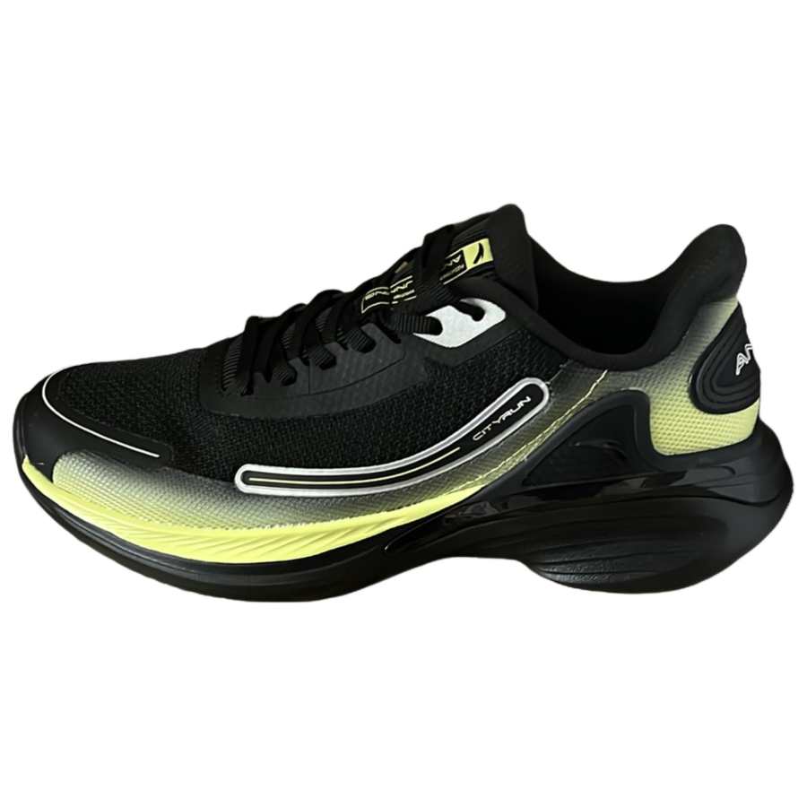 Anta Slip Resistant, Abrasion Resistant, Breathable Low top Casual City Commuting Running Shoes Men's Black Yellow