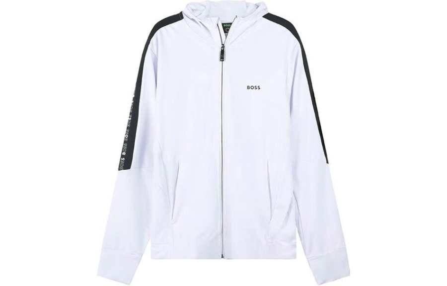 HUGO BOSS Jackets Men's White Hooded Moderate Other