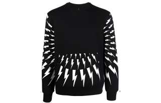 Neil Barrett Sweatshirts Men's Black Crew Neck Moderate Regular